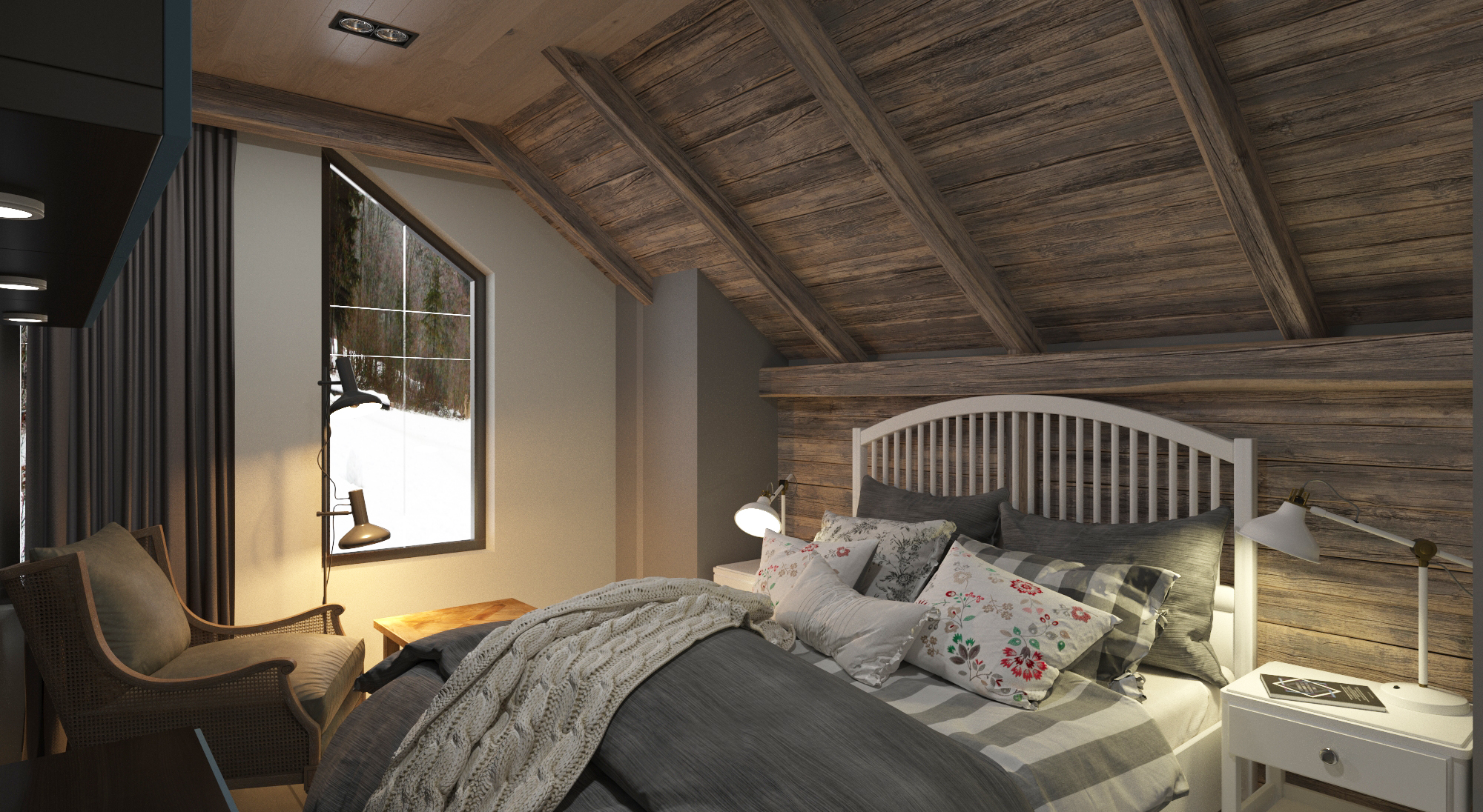 Пример чистовой внутренней отделки дома, Дизайн Фулл хаус. Спальня 5 вид.