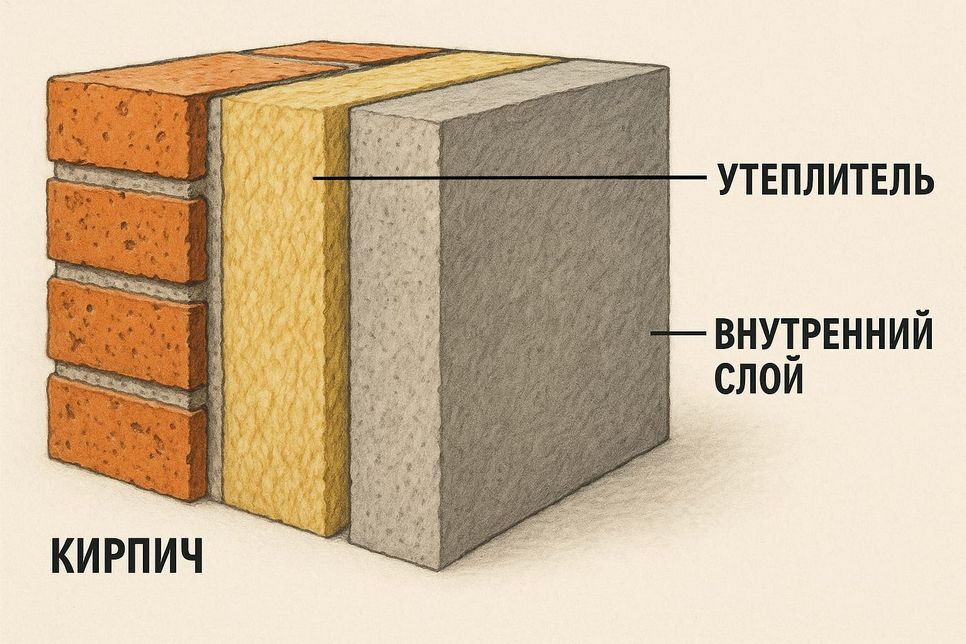 Утепление стены из кирписа